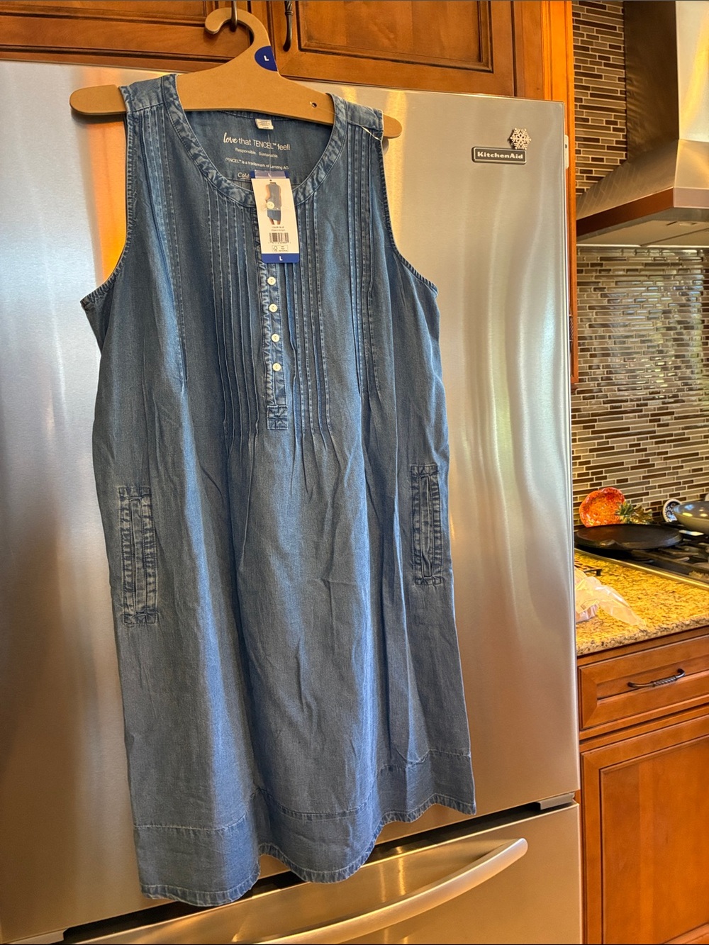 Coldwater Creek Light Blue Sleeveless Tencel Dress